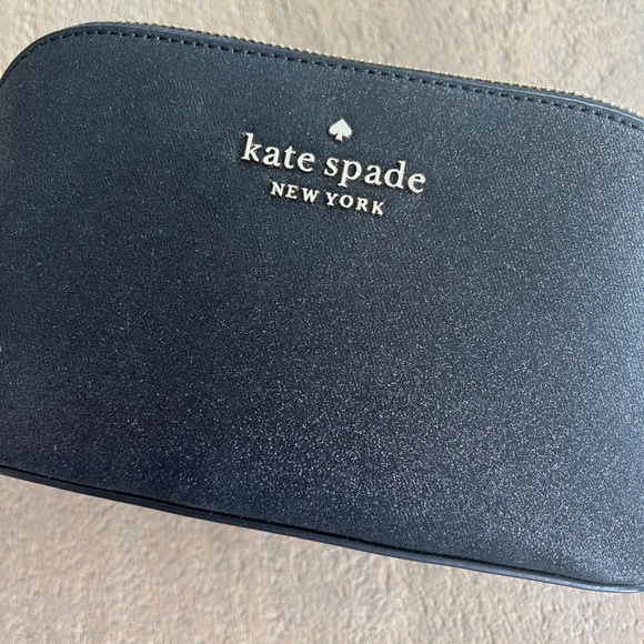 NWT kate spade Black Glitter Shimmy Small Cosmetics Bag NWT - Picture 2 of 11